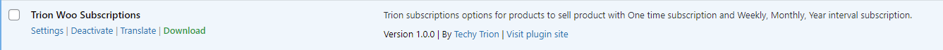 Trion WooCommerce Subscription Plugin Documentation